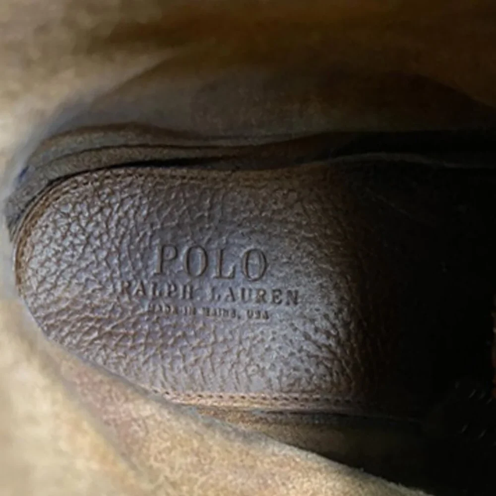 NEW $795 Polo Ralph Lauren Vandan Boots! 8.5  Brown Leather  Hand Made in USA